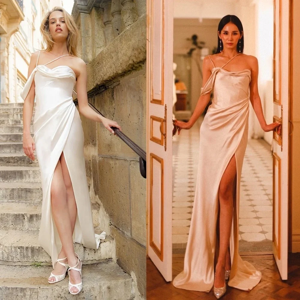 NEW! Galia Lahav- Elise Ivory Satin Asymmetric Strap Reception Size US 0 Bridal - Picture 2 of 14